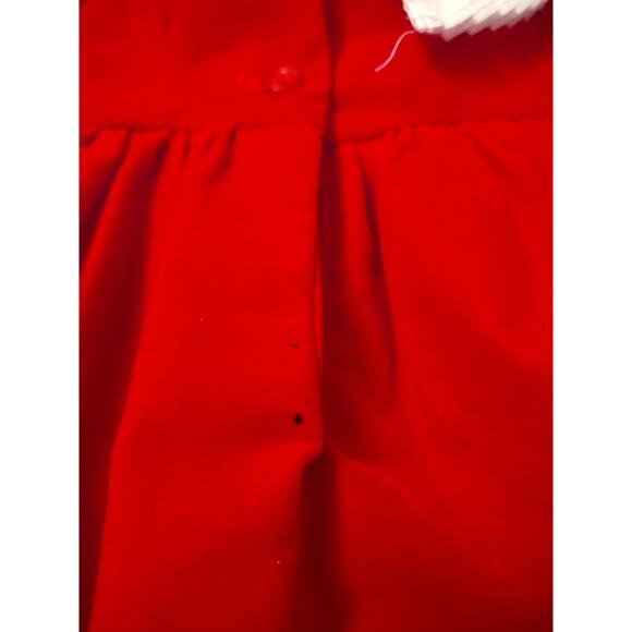 Vintage 80s Cuddle Teen Red Velvet Dress 2T Classic Union Made in the USA - Picture 3 of 4
